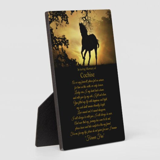 ホース悔やみや弔慰メモリアル名前をカスタムする フォトプラーク (側面)