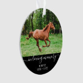 ホース悔やみや弔慰記念パーソナライズされた写真記憶 オーナメント (正面)
