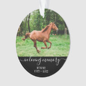 ホース悔やみや弔慰記念パーソナライズされた写真記憶 オーナメント (正面)