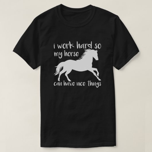 ホース感動的ワークIワーク懸命馬好き Tシャツ (デザイン正面)