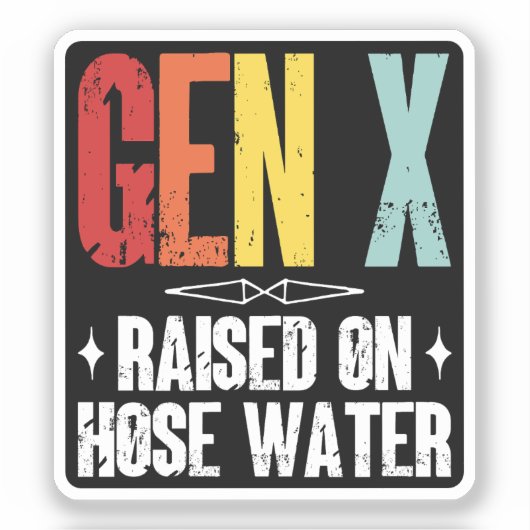 ホース水上に発生するGen X、Generation Xレトロ シール (正面)