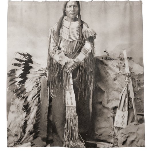 ホース熱狂するポートレート シャワーカーテン (正面)