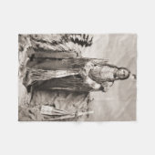 ホース熱狂するポートレート フリースブランケット (正面(横))