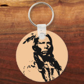 ホース熱狂する先住民アメリカン キーホルダー (正面)