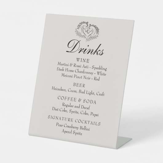 ホース素朴ウエスタンカントリーウェディングバードリンク 台座サイン (正面)