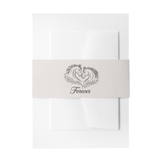 ホース素朴エレガントカントリー結婚ウェスタン 招待状ベリーバンド (正面例)