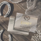 ホース素朴シューズバーラップレースブライダルシャワーレシピ インビテーションポストカード