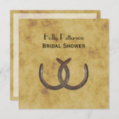 ホース素朴シューズ動揺してBG SQブライダルシャワー 招待状 (正面/裏面)