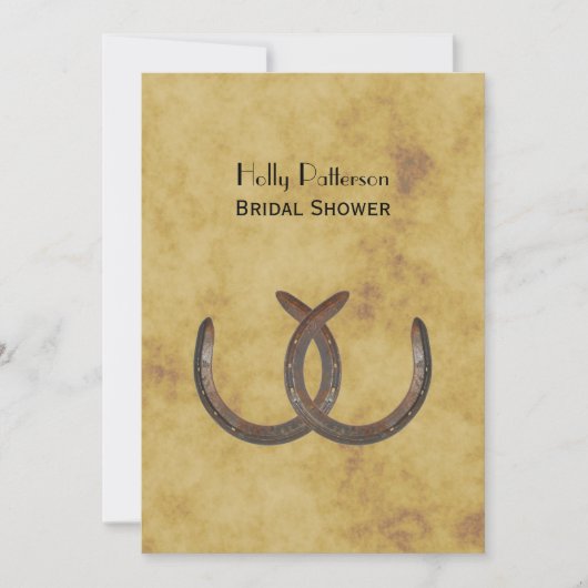 ホース素朴シューズ動揺してBG Vブライダルシャワー 招待状 (正面)