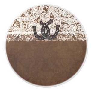 ホース素朴シューズ&レースカントリーウェスタンエレガント セラミックノブ