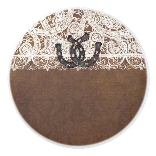 ホース素朴シューズ&レースカントリーウェスタンエレガント セラミックノブ (正面)