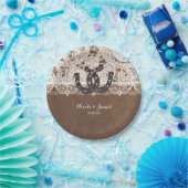 ホース素朴シューズ&レースカントリーウェディングプレート ペーパープレート (パーティー)