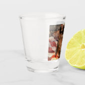 ホース素朴バーンアメリカ国旗 ショットグラス (左)