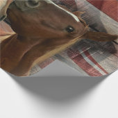 ホース素朴バーンアメリカ国旗 ラッピングペーパー (角)