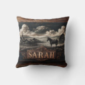 ホース素朴ポートレートニアファームハウスアットデュスク クッション (裏面)