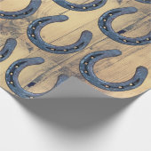 ホース素朴ランチホースシューズ&バーンウッドプランクス ラッピングペーパー (角)