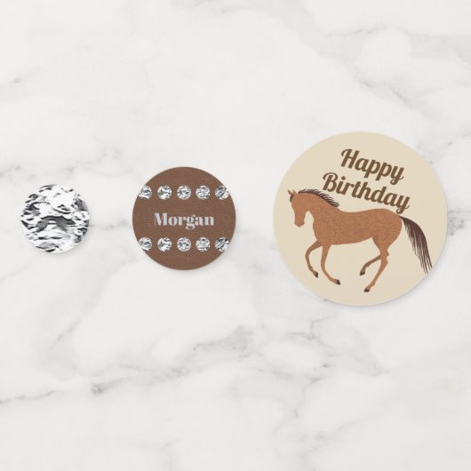 ホース素朴レザーフェイク子供の誕生日デコール コンフェッティ (裏面)