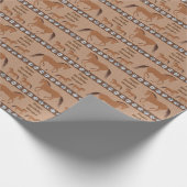 ホース素朴レザーフェイク誕生日あなたの名前を追加 ラッピングペーパー (角)