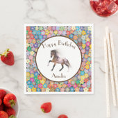 ホース絵を描ハッピーバースデーカスタム紙ナプキンス スタンダードランチョンナプキン (インサイチュ)