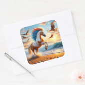 ホース絵を描ホークス海 スクエアシール (封筒)