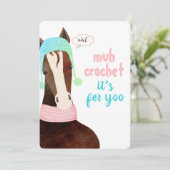 ホース編み物クロチェットクリスマスハットスカーフ シーズンカード (スタンド正面)