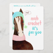 ホース編み物クロチェットクリスマスハットスカーフ シーズンカード (正面/裏面)