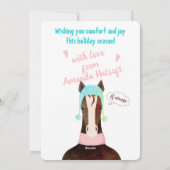 ホース編み物クロチェットクリスマスハットスカーフ シーズンカード (裏面)