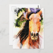 *~*ホース芸術的AR22ウマ科のプリントソフト ポストカード (正面/裏面)