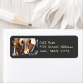 ホース荷車を引く差出人住所ラベル ラベル (インサイチュ)