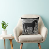 ホース装飾用クッションインブラック&シルバースパークル クッション (椅子)