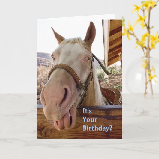 ホース誕生日カード カード (黄色い花)