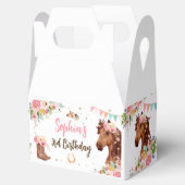 ホース誕生日ガール女性のカーボーイピンクフローラパーティー フェイバーボックス (オープン)