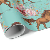 ホース誕生日ガール女性のカーボーイ ラッピングペーパー (ロールコーナー)
