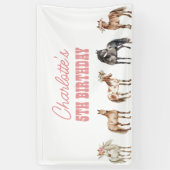 ホース誕生日バックドランドポニーパーティーバナー 横断幕 (縦)