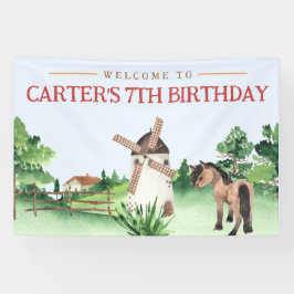 ホース誕生日パーティバナー – ポニー誕生日バナー 横断幕