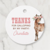 ホース誕生日ポニーパーティーサークルメッセージカード フェイバータグ (正面)