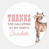 ホース誕生日ポニーパーティーシール ラウンドシール (正面)