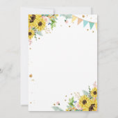 ホース誕生日招待状ガール女性のカーボーイひまわりブルー 招待状 (裏面)