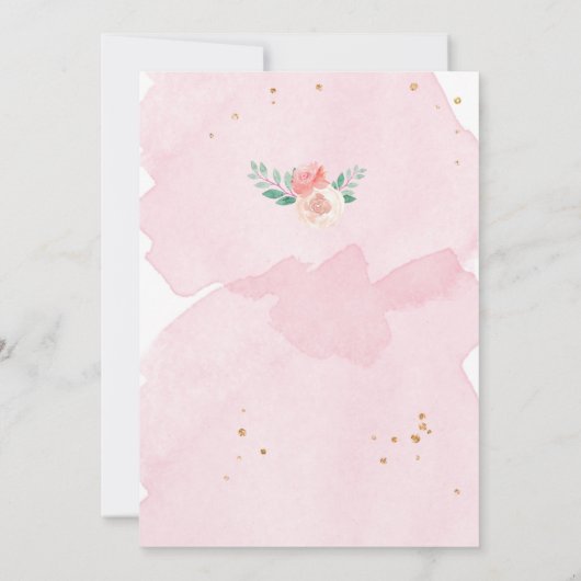 ホース誕生日招待状ガール女性のカーボーイピンクウォーター色 招待状 (裏面)