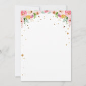 ホース誕生日招待状ガール女性のカーボーイピンクフローラ 招待状 (裏面)