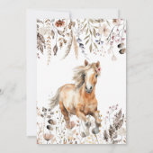 ホース誕生日招待状ボホーホースワイルドフラワー 招待状 (裏面)