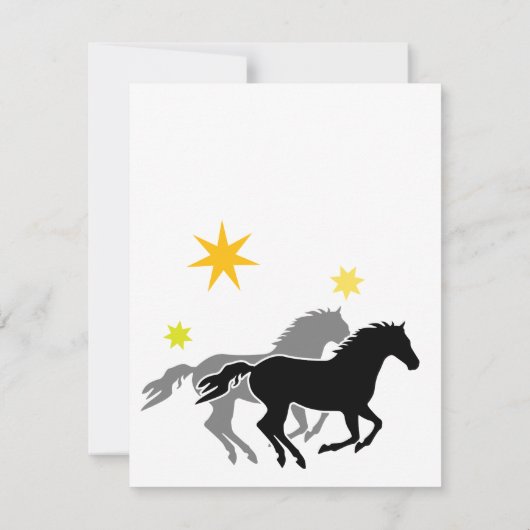 ホース誕生日招待状 招待状 (裏面)