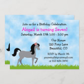 ホース誕生日招待状forガールズ 招待状 (正面/裏面)