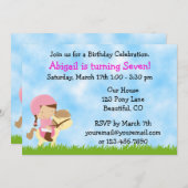 ホース誕生日招待状forガールズ 招待状 (正面/裏面)