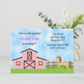 ホース誕生日招待状forガールズ 招待状 (スタンド正面)