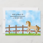 ホース誕生日招待状forガールズ 招待状 (裏面)