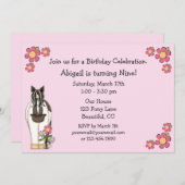 ホース誕生日招待状forガールズ 招待状 (正面/裏面)