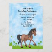 ホース誕生日招待状forガールズ 招待状 (正面/裏面)