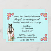 ホース誕生日招待状forガールズ 招待状 (正面/裏面)