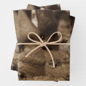 ホース足ウェスタンヴィンテージセピアブラウン素朴 ラッピングペーパーシート (インサイチュ)